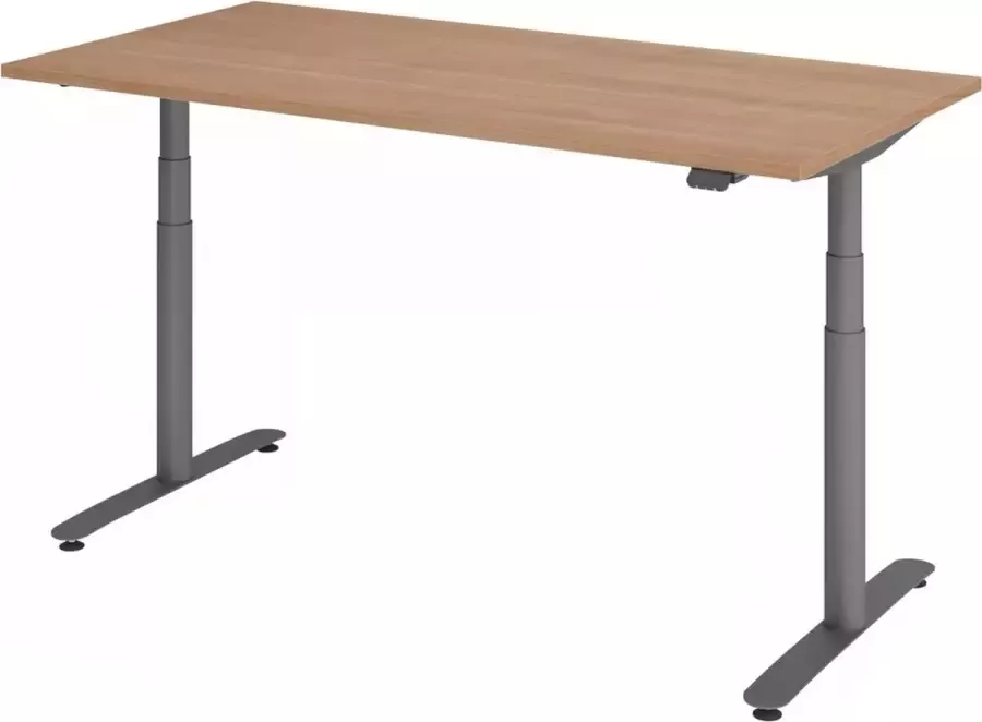Hjh OFFICE PRO XDLR 16 G 160x80 Bureau elektrisch in hoogte verstelbaar 160 x 80 Walnoot Tafelhoogte I Elektrisch in hoogte verstelbaar
