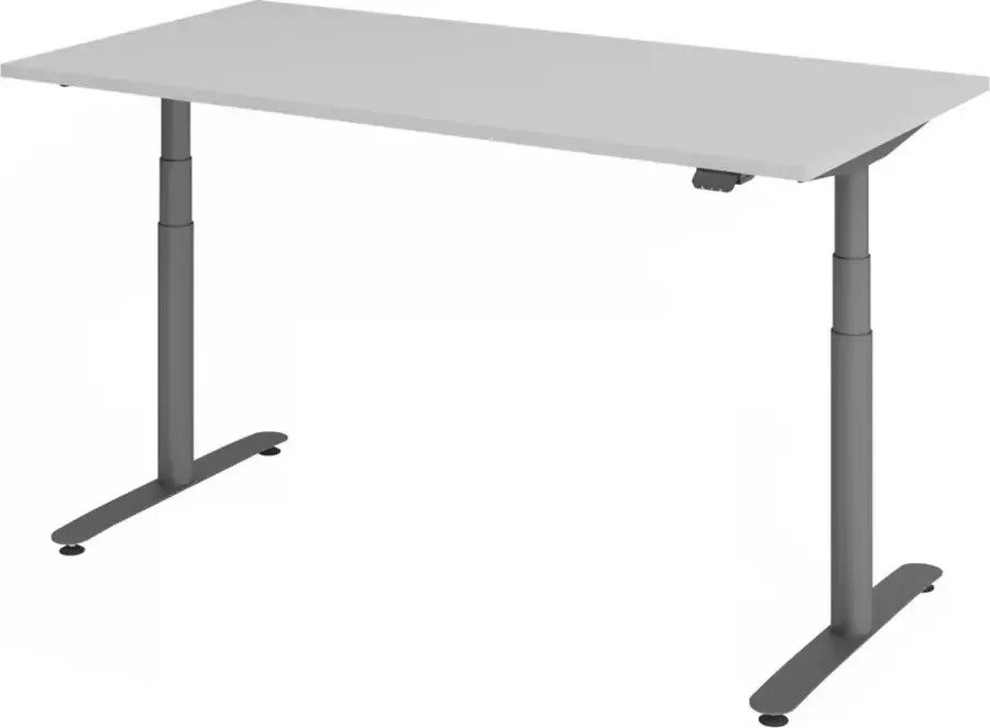 Hjh OFFICE PRO XDLR 16 G 160x80 Bureau elektrisch in hoogte verstelbaar Grijs 160 x 80 Tafelhoogte I Elektrisch in hoogte verstelbaar