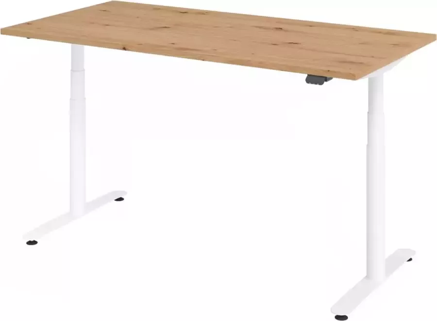 Hjh OFFICE PRO XDLR 16 W 160x80 Bureau elektrisch in hoogte verstelbaar 160 x 80 Knoestige Eiken Tafelhoogte I Elektrisch in hoogte verstelbaar