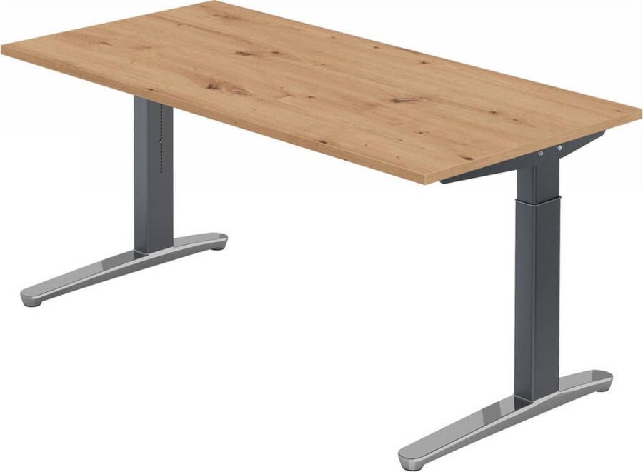 Hjh OFFICE PRO XTRA XB 16 GC Bureau 160 x 80 Tafelhoogte I In hoogte verstelbaar Knoestige Eiken