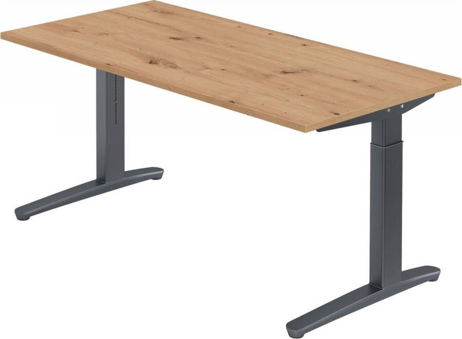 hjh OFFICE PRO XTRA XB 16 GG Bureau Knoestige Eiken Tafelhoogte I In hoogte verstelbaar 160 x 80