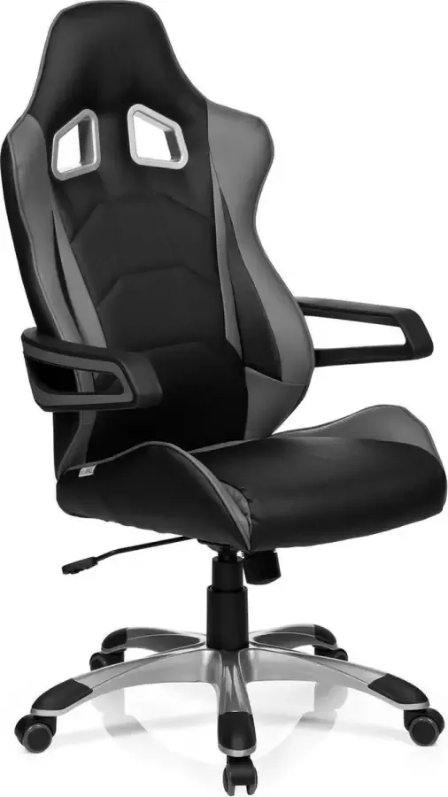 Hjh office Racer Pro I Bureaustoel PU Leder Zwart grijs