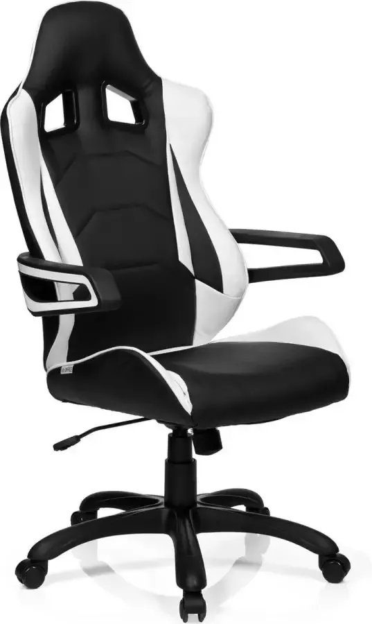 Hjh office Racer Pro I PU Bureaustoel Leder Zwart wit