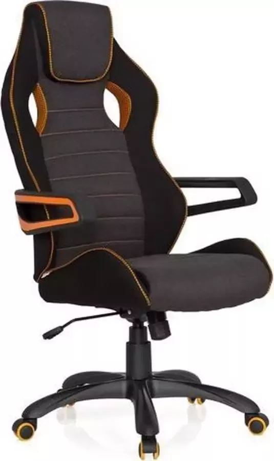 Hjh office Racer Pro III Bureaustoel Stof Zwart grijs oranje