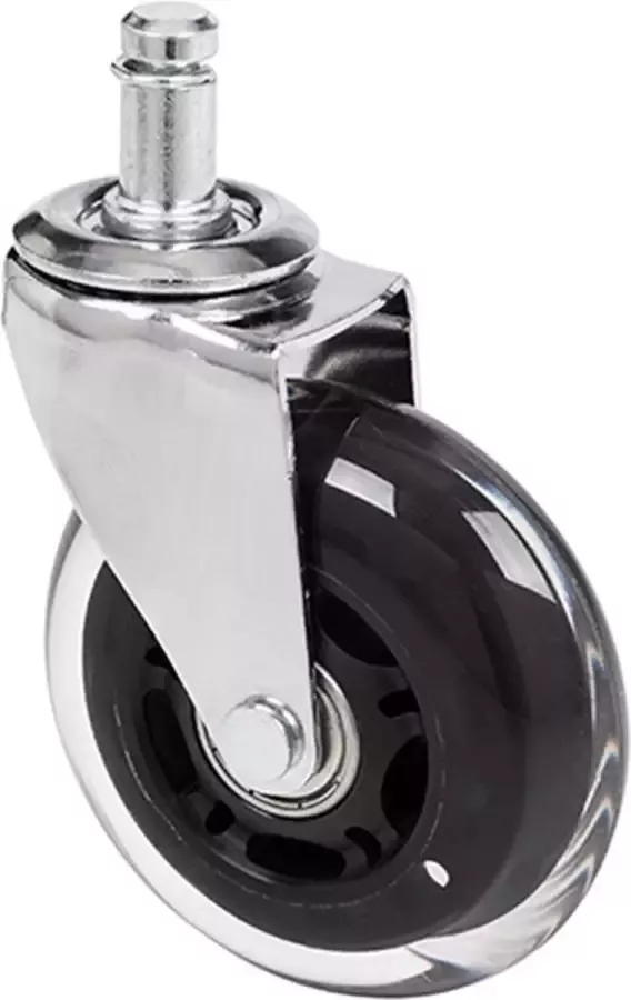 Hjh office Rolo Skate Bureaustoelwielen 5 stuks 11mm 75 mm Zilver transparant
