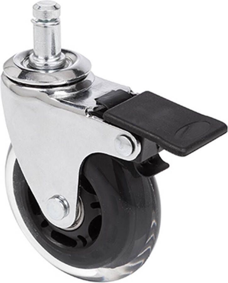 hjh office Rolo Skate Bureaustoelwielen 5 stuks 11mm 75 mm Zilver transparant