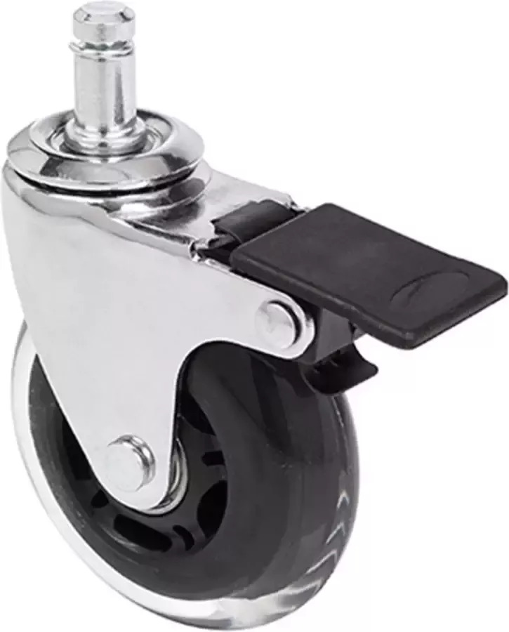 Hjh office Rolo Skate Bureaustoelwielen 5 stuks 11mm 75 mm Zilver transparant