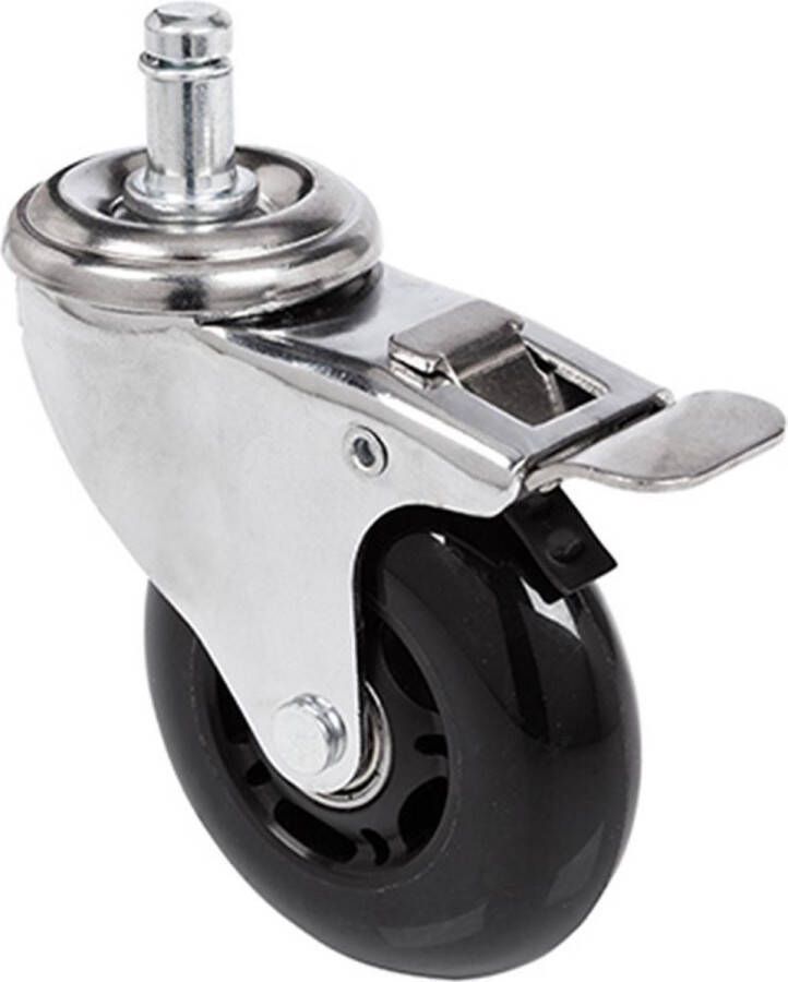 hjh office Rolo Skate Bureaustoelwielen 5 stuks 11mm 75 mm Zilver zwart