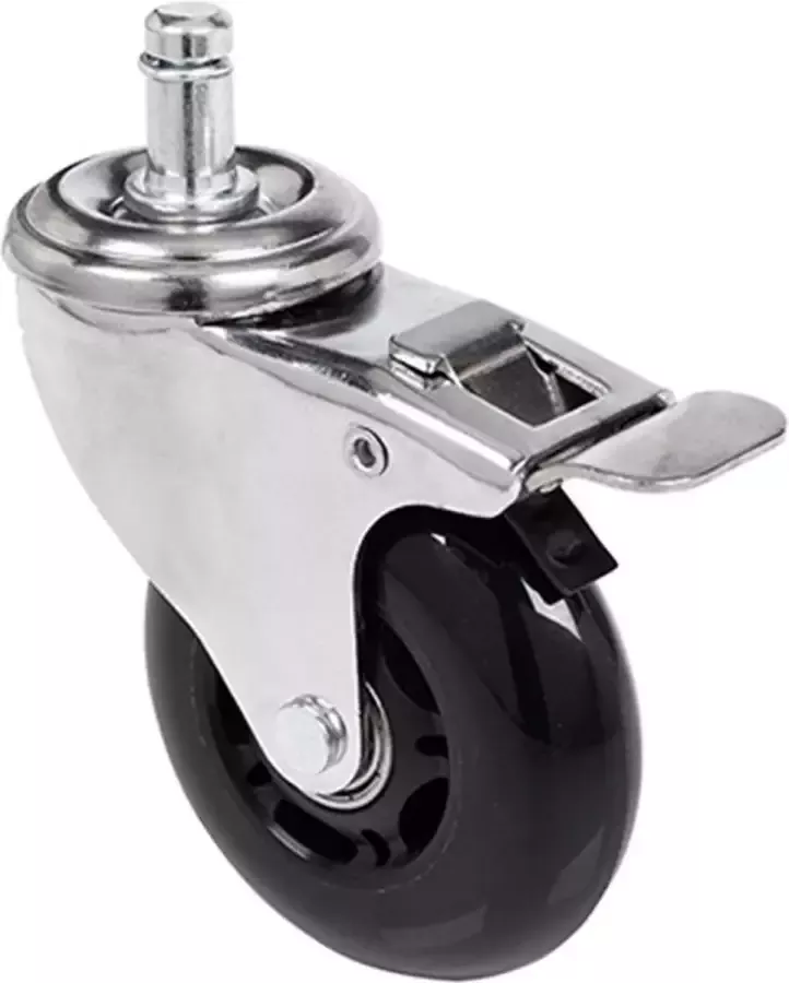 Hjh office Rolo Skate Bureaustoelwielen 5 stuks 11mm 75 mm Zilver zwart