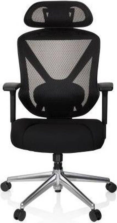 hjh office Solution LUX Professionele bureaustoel Zwart stof netstof