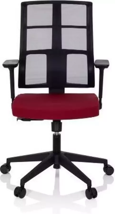 Hjh office Spinio Professionele bureaustoel Zwart Robijnrood stof netstof