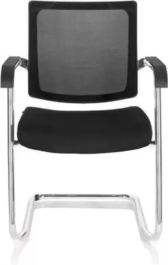 Hjh office Vergaderstoel Met Armleuning Stof Netstof Zwart Ergonomisch
