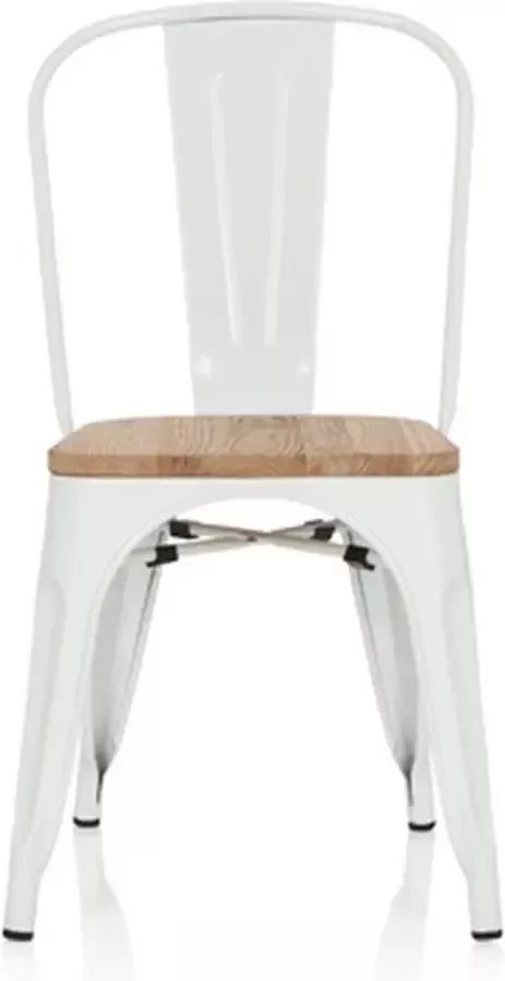 Hjh office Vergaderstoel Staal Iepenhout Wit Vantaggio Comfort W