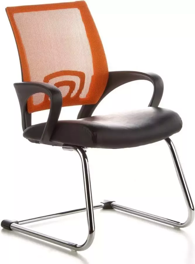 Hjh office Visto Net Bureaustoel Vergaderstoel Zwart oranje