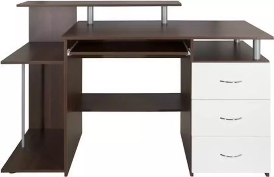 Hjh office WORKSPACE H IV 137x60 Bureau Walnoot Wit