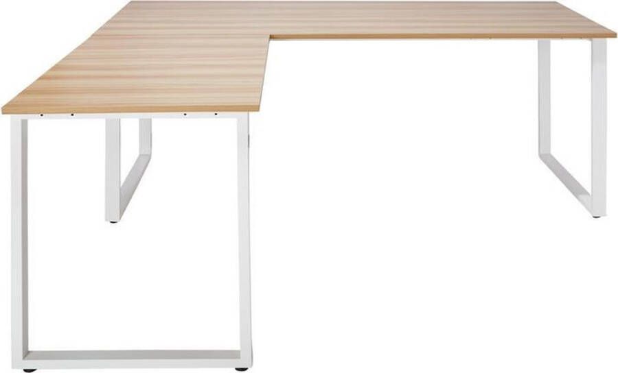 hjh office WORKSPACE XL I 180x180 Hoekbureau Licht Eiken Wit