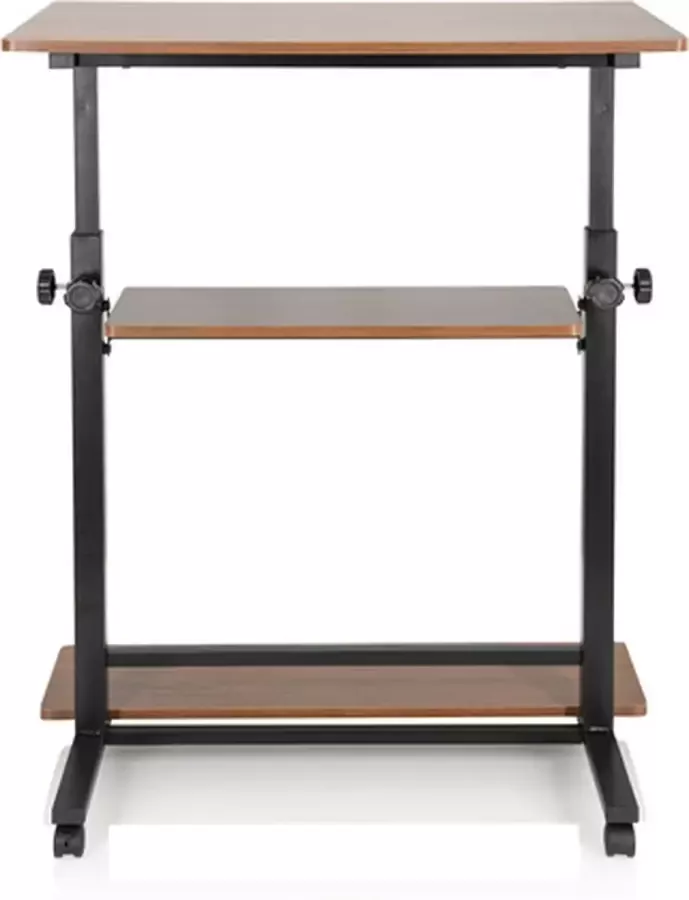 Hjh office WORKSTATION II 80x50 Zit- Sta bureau Zwart Walnoot