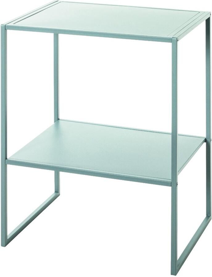 HK-Shop Tafel – Bijzettafel van grijs gepoedercoat staal – Stevig metalen design – Compact formaat 45x35x60 cm – Industriële uitstraling