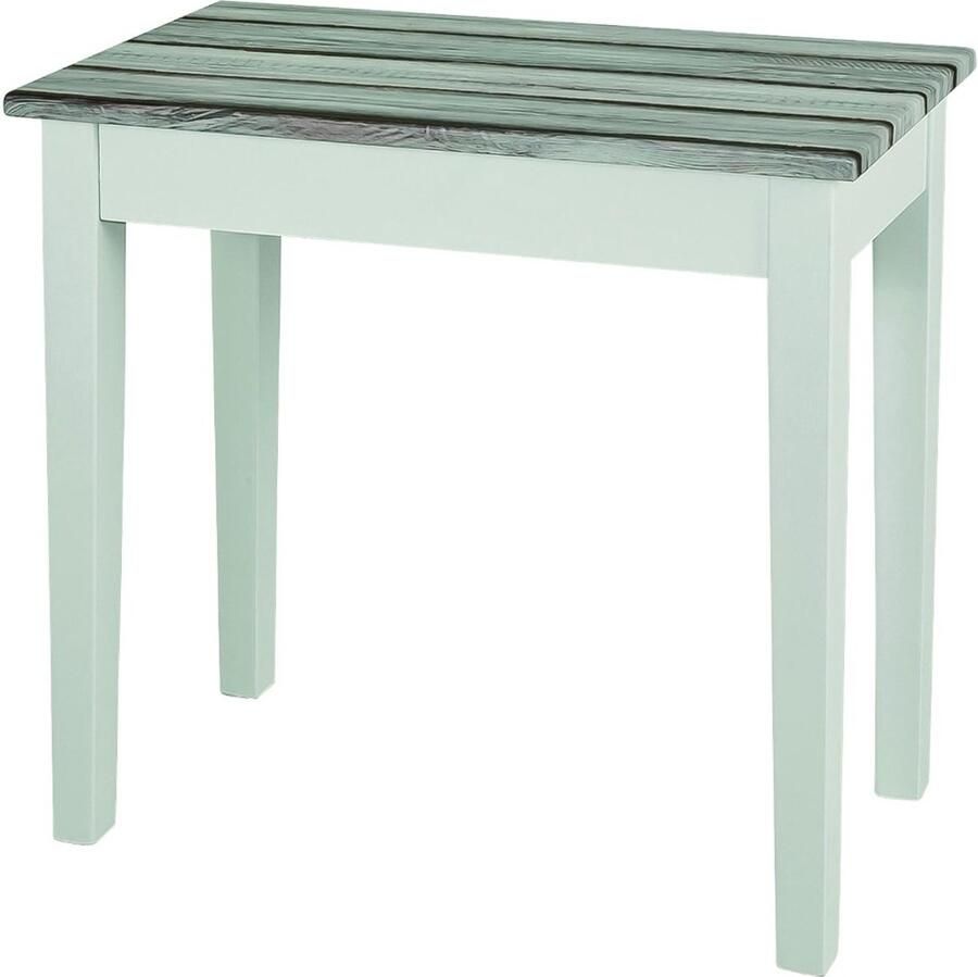 HK-Shop Tafel – Bijzettafel van MDF – Hoogglans wit frame – Plankdecor Maritimo den – Modern design – Compact formaat 56x30x52 cm