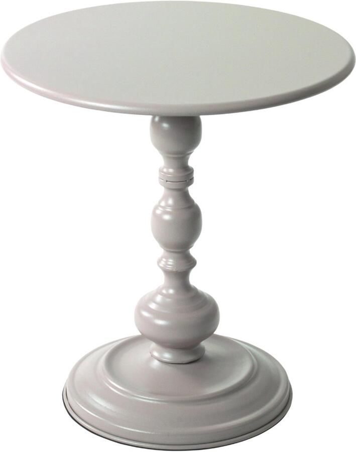 HK-Shop Tafel – Bijzettafel van stevig metaal – Modern kasjmiergrijs – Duurzame poedercoating – Compact rond ontwerp – Hoogte 46 cm – Diameter 42 cm