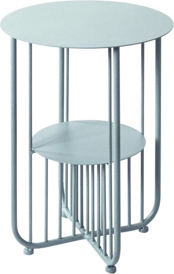 HK-Shop Tafel collectie – Bijzettafel met stalen buisframe – Koel grijs gepoedercoat metaal – Strak en modern design – Compact formaat 49 cm hoog 36 cm doorsnee