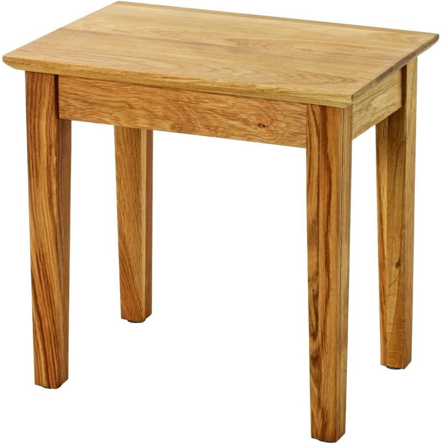 HK-Shop Tafel – Bijzettafel van massief eikenhout – Geolied voor warme uitstraling – Compact formaat 43x30x42 cm – Stevige eikenkleur – Natuurlijke en duurzame eyecatcher