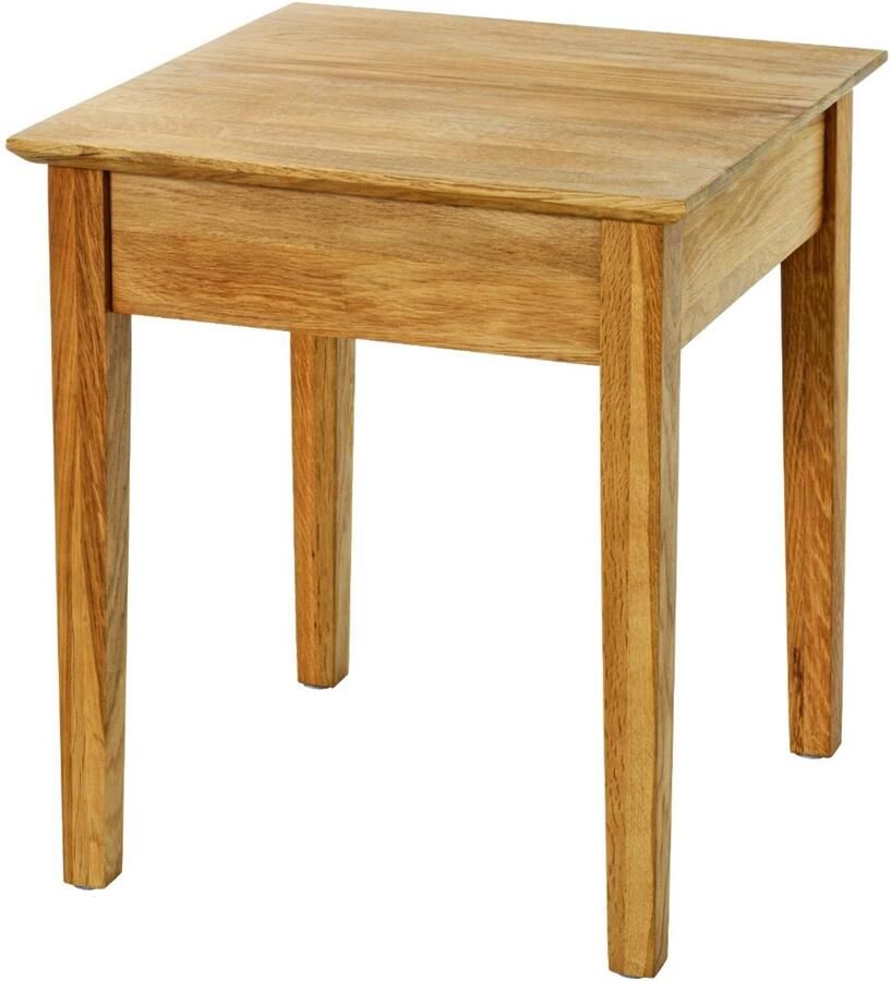 HK-Shop Tafel – Massief eiken bijzettafel – Geolied eikenkleur – Compact en stijlvol design – Duurzaam massief hout – 45x45x52 cm