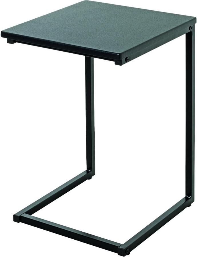 HK-Shop Tafel – Bijzettafel van zwart metaal en MDF – Modern design – Compact formaat 33x35x60 cm – Stijlvol zwart