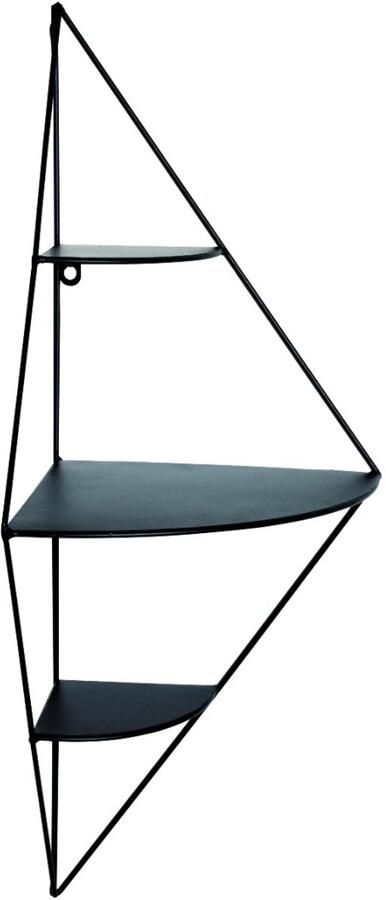 HK-Shop Boekenplank – Wandrek – Zwart metaal in industrieel design – Stalen buizen met metalen planken – Kant-en-klaar gemonteerd – 36 x 26 x 70 cm