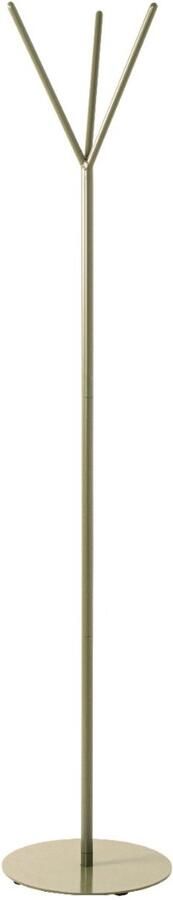 HK-Shop Kapstok – Staande Kapstok van Groen Staal – Modern Rietgroen Design – Drie Kledinghaken – Massieve Metalen Plaat – 173 cm Hoog – 35 cm Diameter