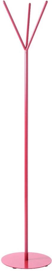 HK-Shop Kapstok – Stalen staande kapstok in koraalrood – 3 stevige kledinghaken – Massieve metalen voet – Modern design – Hoogte 173 cm – Diameter 35 cm