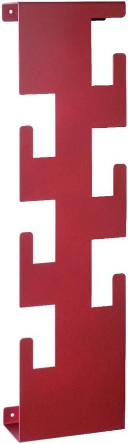 HK-Shop Kapstok – Stijlvolle wandkapstok van koraalrood staal – 6 stevige kledinghaken – Modern compact design – 60 cm hoog – Ruimtebesparend en eyecatching
