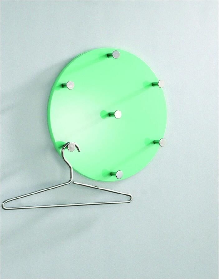 HK-Shop Kapstok – MDF decor hoogglans mintgroen – Chroom metalen kastknoppen – Stijlvol en fris design – Ruimtebesparend met 35 cm diameter – Stevige kwaliteit