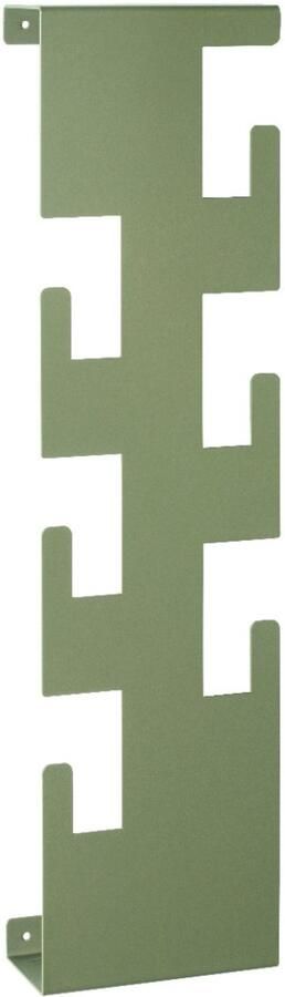 HK-Shop Kapstok – Stijlvolle wandkapstok van gepoedercoat staal – 6 stevige kledinghaken – Modern mineraalgroen – Compact design 60x15 cm – Duurzaam en ruimtebesparend