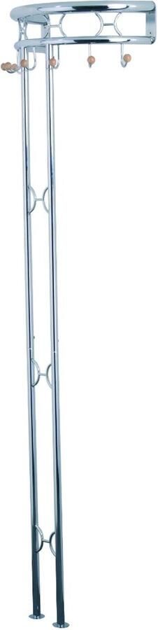 HK-Shop Kapstok – Gemaakt van verchroomde stalen buis – Glanzend chroom – Stevig metaal – Ruim 51 cm breed – Moderne hoogte van 180 cm – Tijdloos strak design