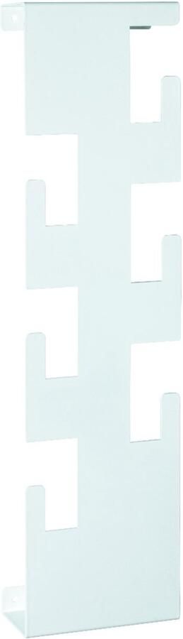 HK-Shop Kapstok – wandkapstok met 6 kledinghaken – stijlvol wit gepoedercoat staal – compact ontwerp 60 cm hoog – modern en ruimtebesparend