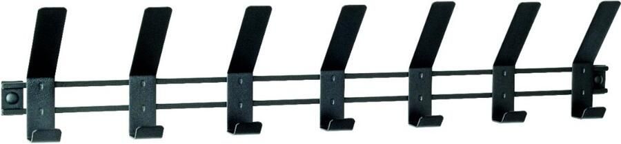 HK-Shop Kapstok – Metalen wandkapstok met 7 haken – Zwart gepoedercoat – Stijlvol en robuust design – 74 cm breed