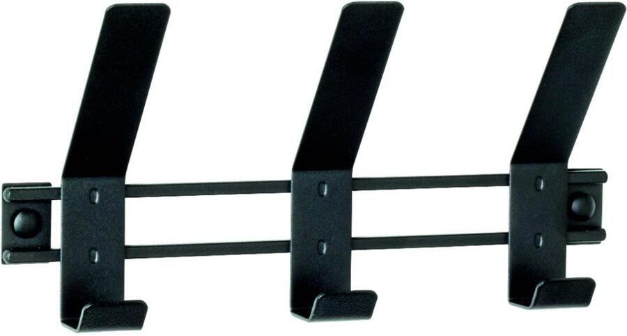 HK-Shop Kapstok – Zwarte metalen wandkapstok – 3 stevige haken – Industrieel design – Compact formaat 30 cm breed – Duurzaam gepoedercoat metaal
