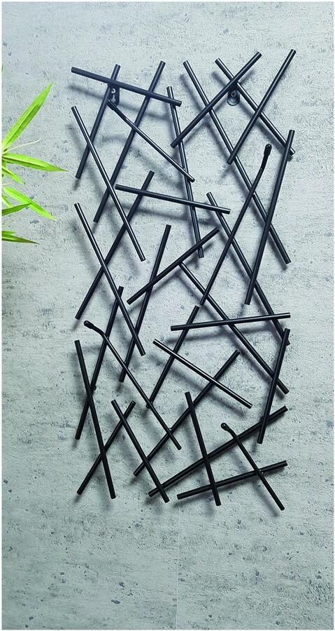 HK-Shop Kapstok – Wandkapstok met 4 haken – Zwart geverfd metaal – Stijlvol industrieel en ruimtebesparend – 30 x 5 x 60 cm