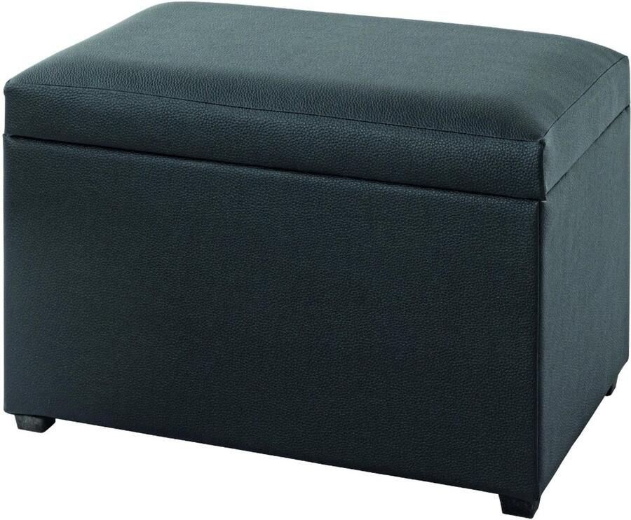 HK-Shop Kast – Opvouwbare Hocker – Zwart Kunstleer – Luxe Gewatteerde Zitting – Stevig MDF – 58x39x42 cm – Comfort en Stijl gecombineerd