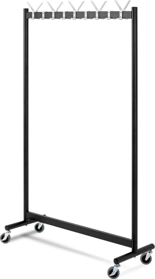 Haku Mobel Verzwaarde Rolgarderobe voor professioneel gebruik| Kledingrek Rolgardarobe |Super sterk zwaar Zwart Stalen Rol Kapstok met 28 ophangpunten|Heavy Duty