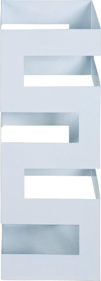 HK-Shop Paraplubak – Wit metaal met kunststof lekbak – Moderne standaard – 48 cm hoog 16 cm breed 16 cm diep - Foto 2