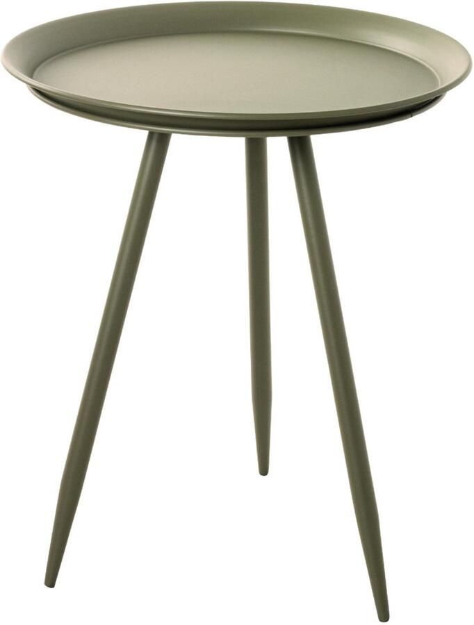 HK-Shop Tafel – Metalen bijzettafel in fris groente – Stevige groene verf – Compact formaat – Stijlvol rond design – Hoogte 54 cm – Diameter 44 cm