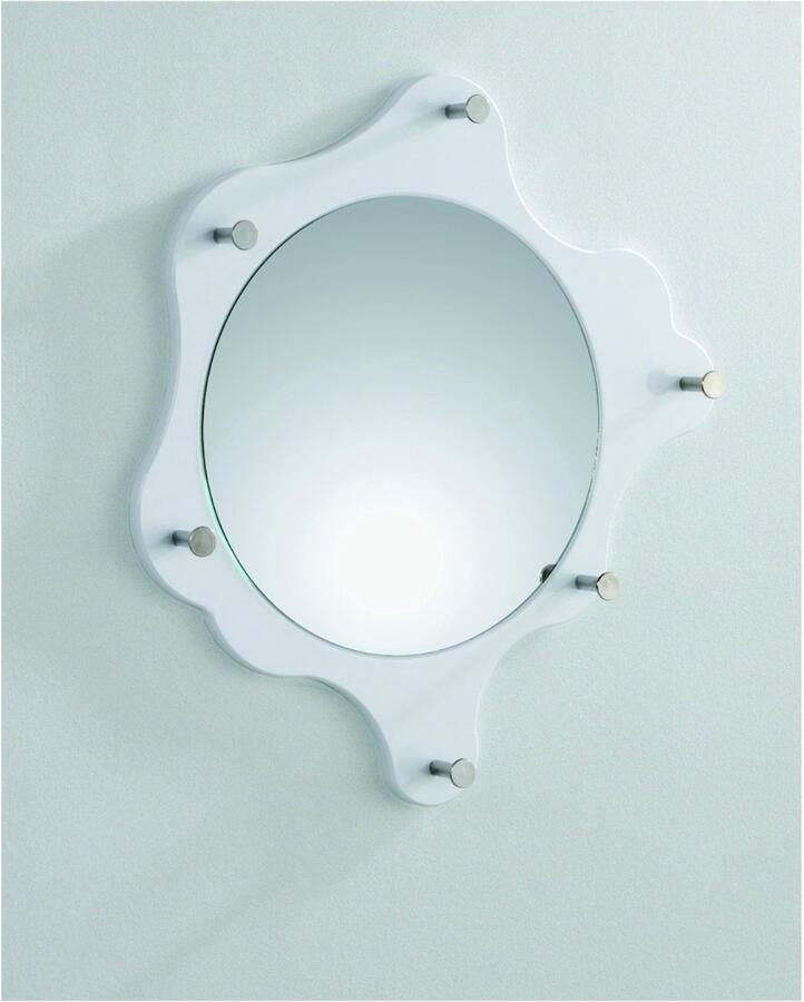 HK-Shop Kapstok – Hoogglans Wit MDF met Chroom Knoppen – Inclusief Geïntegreerde Spiegel – Modern Design – Duurzaam Metaal en Spiegel – Stijlvolle Eyecatcher voor de Hal