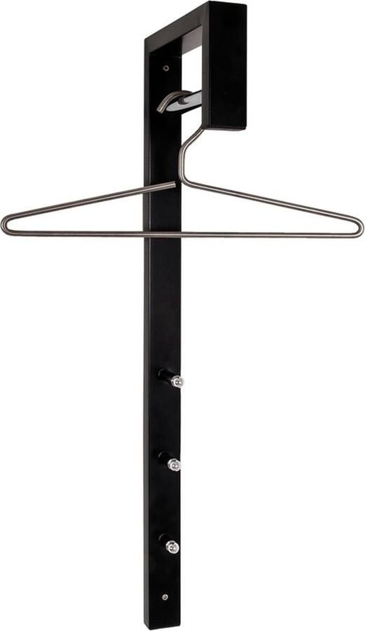 HK-Shop Wandkapstok – Zwart heavy-duty staal met chroomaccenten – Compact en stevig design