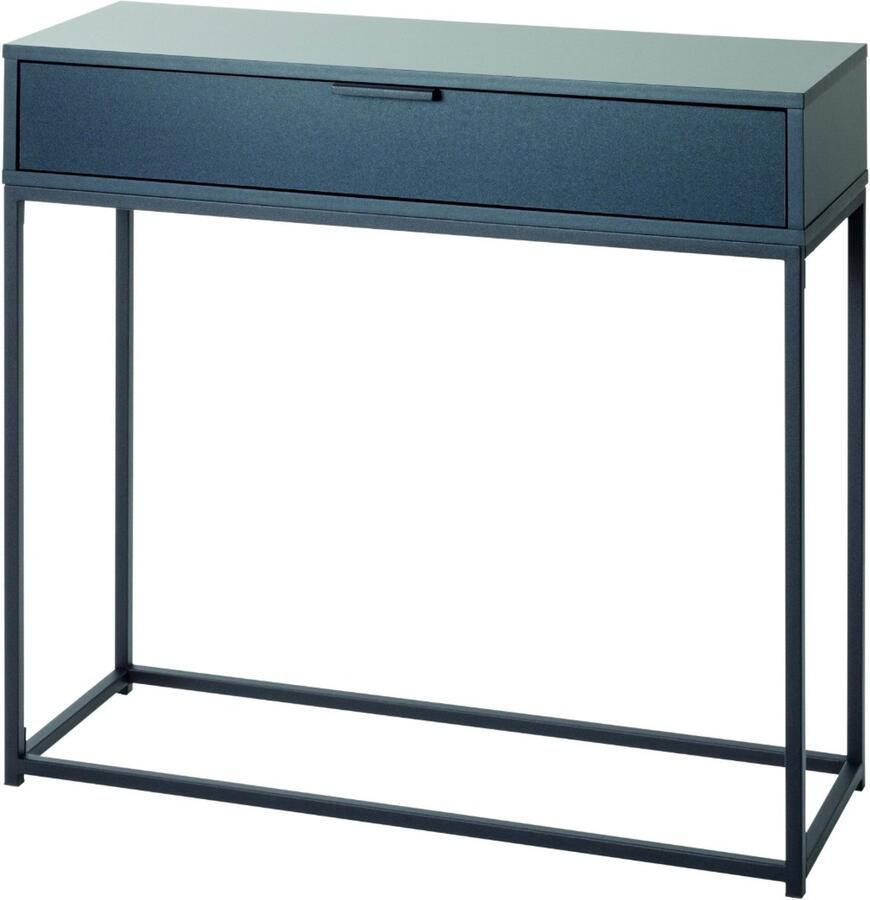 HK-Shop Wandtafel – Moderne Haltafel – Zwart Stalen Frame – Antraciet Spaanplaat – Smal en Ruimtebesparend – 80 cm Breed