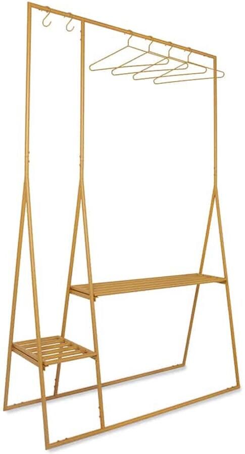 HKliving Kledingrek met hanger haak set gember oranje - Foto 1