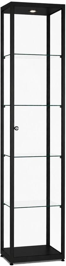 HMG Supplies Vitrine Trendline Essential aluminium 400 EPVZ kleur mat zwart met Led plafondverlichting - Foto 2
