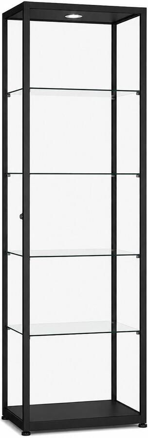 HMG Supplies Vitrine Trendline Essential aluminium 600 EPVZ kleur zwart met Led plafondverlichting - Foto 2