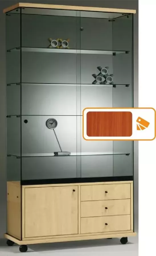 HMG Supplies Vitrine Floatline Volglas Elegance 6 O-K met onderkast